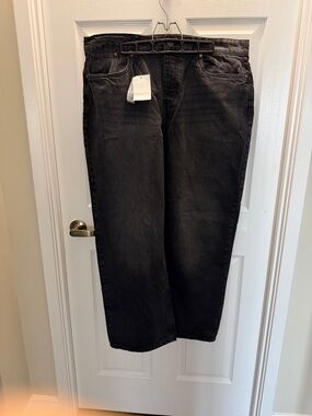NWT Man Boohooman black wide leg jeans